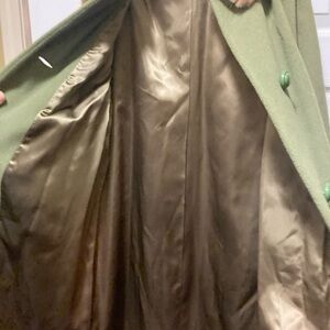 Vintage Women’s Green Wool Coat w/fur collar